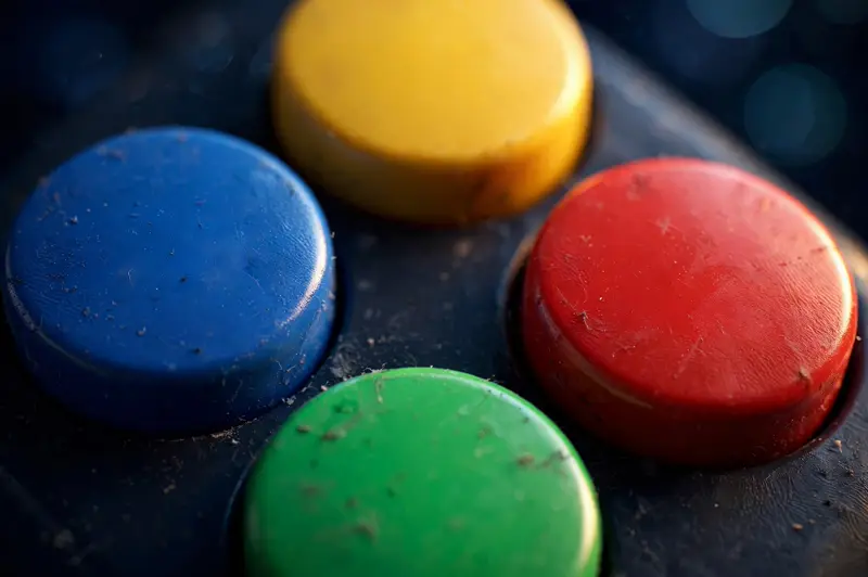 Macro shot of controller face buttons